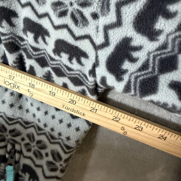 Chubbies Men's S Gray Reversible Fleece Nylon Pullover Jacket Bears Winter - Picture 5 of 11